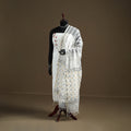 White - Sanganeri Hand Block Print Kota Doria Cotton Dupatta 05