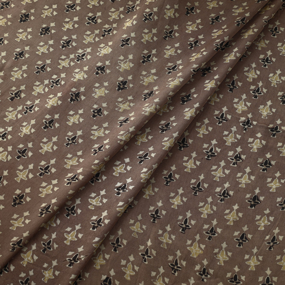 Brown - Modal Silk Ajrakh Print Fabric 24