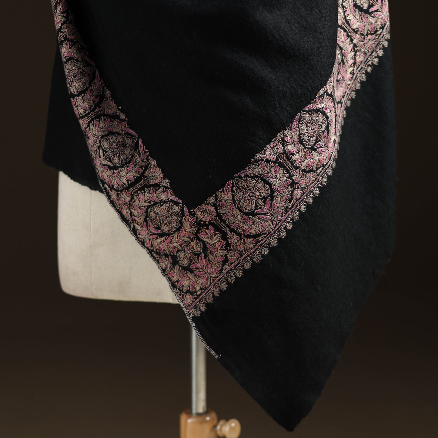 Kashmiri Sozni Heavy Hand Embroidered Pure Handwoven Merino Wool Shawl 17