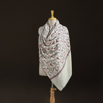 Kashmiri Sozni Heavy Hand Embroidered Pure Handwoven Merino Wool Shawl 19