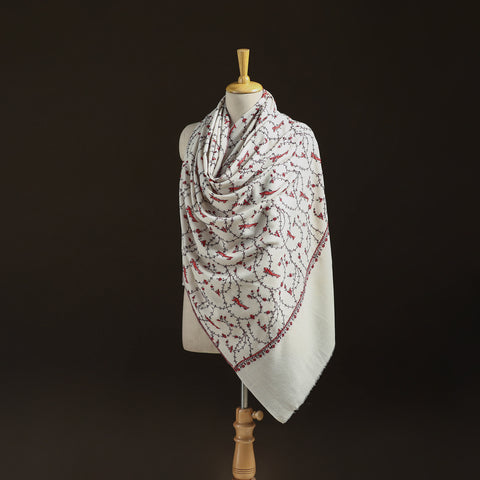Kashmiri Sozni Heavy Hand Embroidered Pure Handwoven Merino Wool Shawl 19