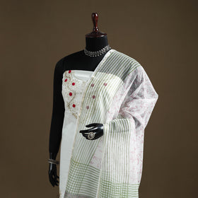 Pink - Sanganeri Hand Block Print Kota Doria Cotton Dupatta 09
