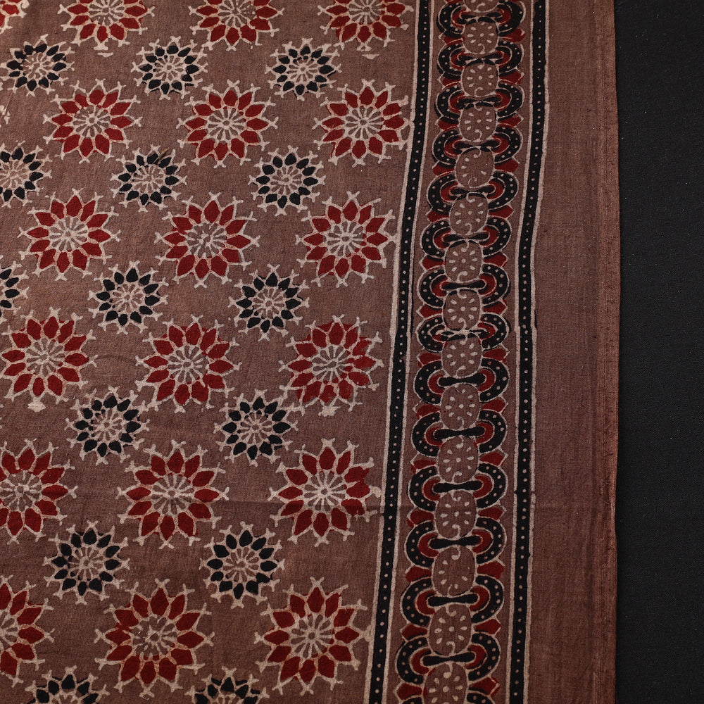 Brown - Pure Cotton Ajrakh Print Fabric 02