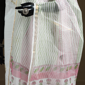 Pink - Sanganeri Hand Block Print Kota Doria Cotton Dupatta 10