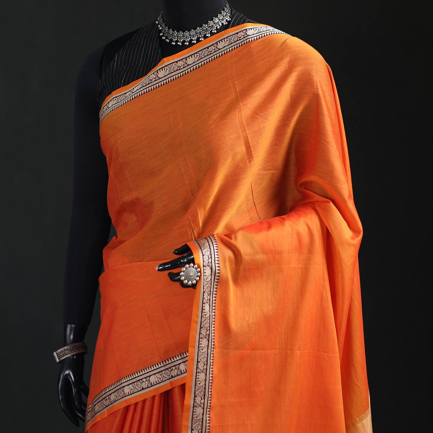 Dharwad Woven Mercerised Cotton Saree with Border 13