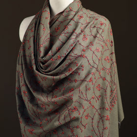 Kashmiri Sozni Heavy Hand Embroidered Pure Handwoven Merino Wool Shawl 20