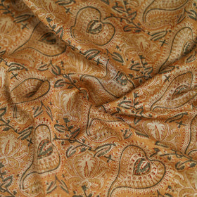 Yellow - Kalamkari Hand Block Print Natural Dyed Chanderi Silk Scarf  74