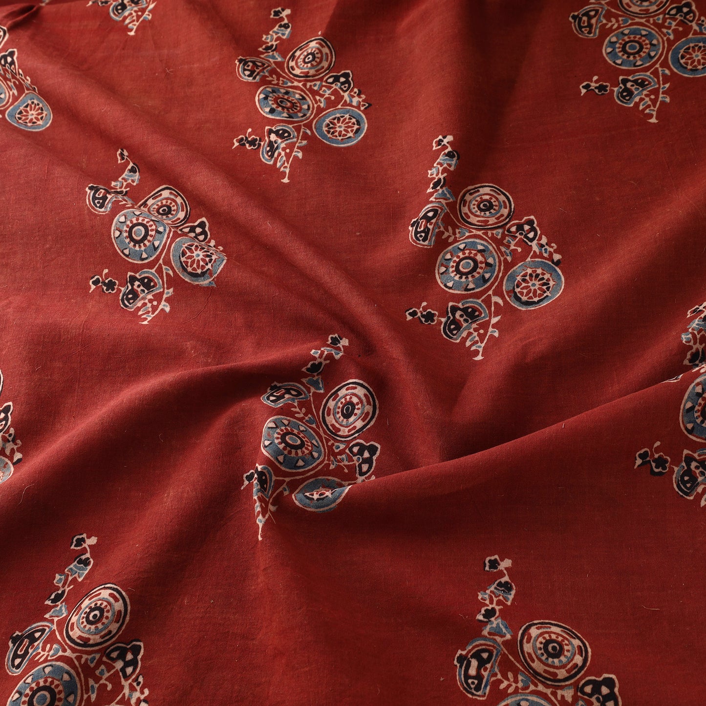 Red - Pure Cotton Ajrakh Print Fabric 04