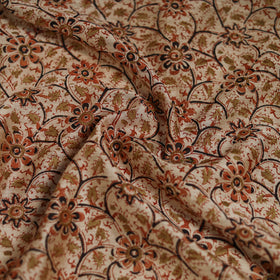 Beige - Kalamkari Hand Block Print Natural Dyed Chanderi Silk Scarf  72