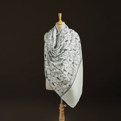 Kashmiri Sozni Heavy Hand Embroidered Pure Handwoven Merino Wool Shawl 21