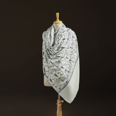 Kashmiri Sozni Heavy Hand Embroidered Pure Handwoven Merino Wool Shawl 21
