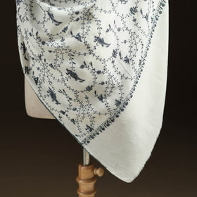 Kashmiri Sozni Heavy Hand Embroidered Pure Handwoven Merino Wool Shawl 21