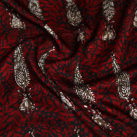 Red - Bagh Hand Block Print Modal Silk Scarf 70