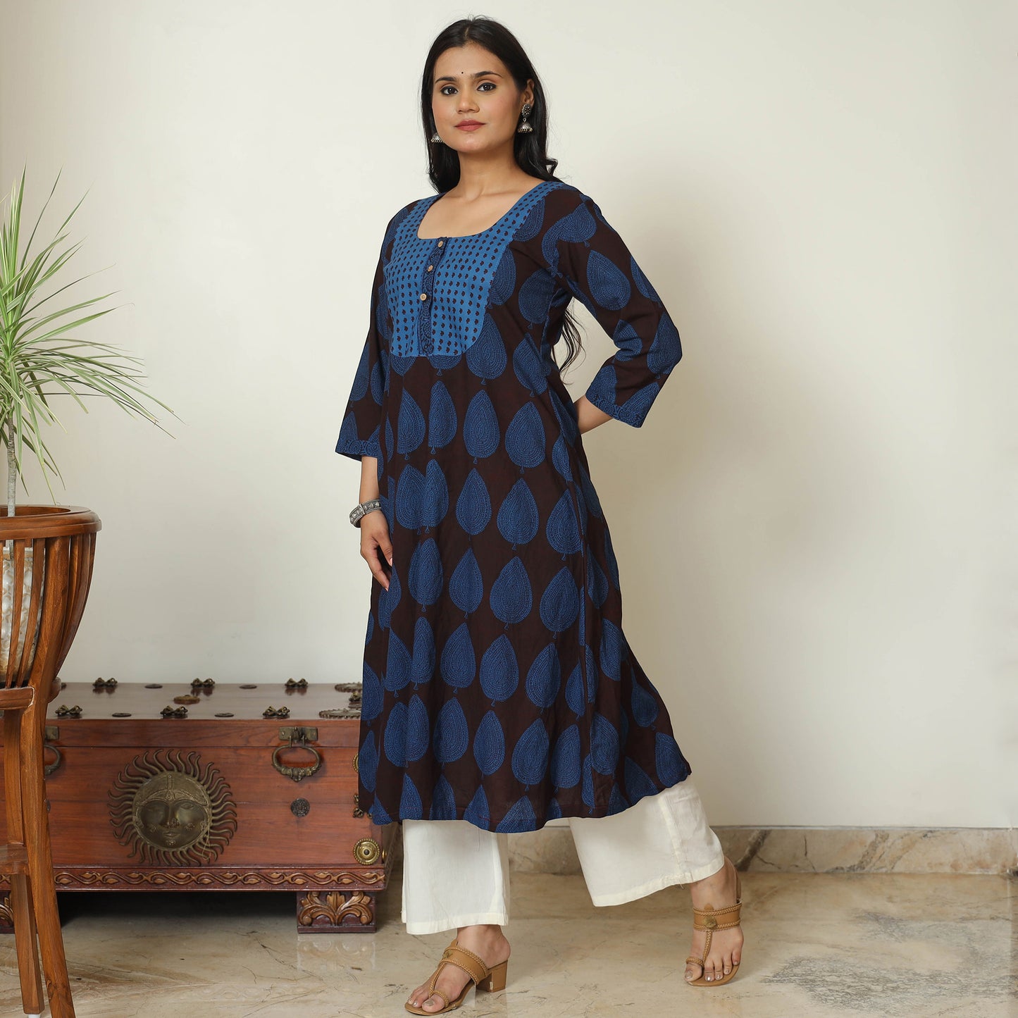 Multicolor - Bagh Hand Block Printed Cotton A-Line Kurta 06