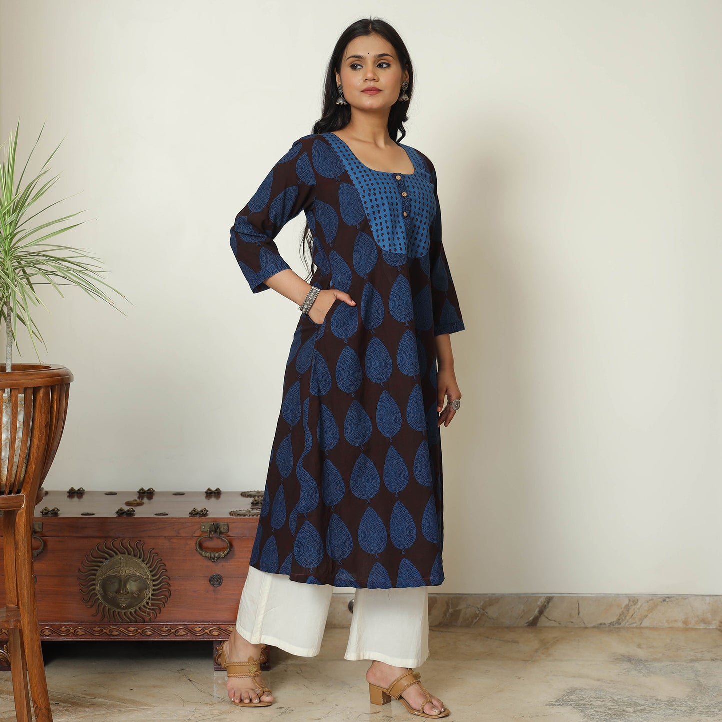 Multicolor - Bagh Hand Block Printed Cotton A-Line Kurta 06