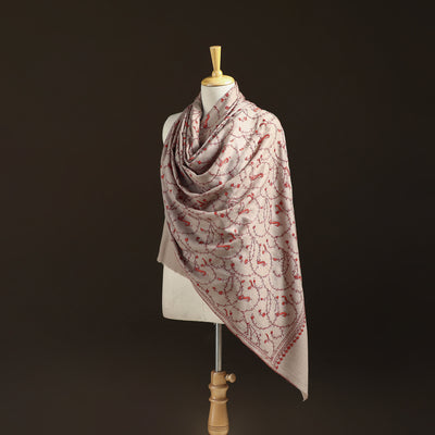 Kashmiri Sozni Heavy Hand Embroidered Pure Handwoven Merino Wool Shawl 22
