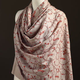 Kashmiri Sozni Heavy Hand Embroidered Pure Handwoven Merino Wool Shawl 22
