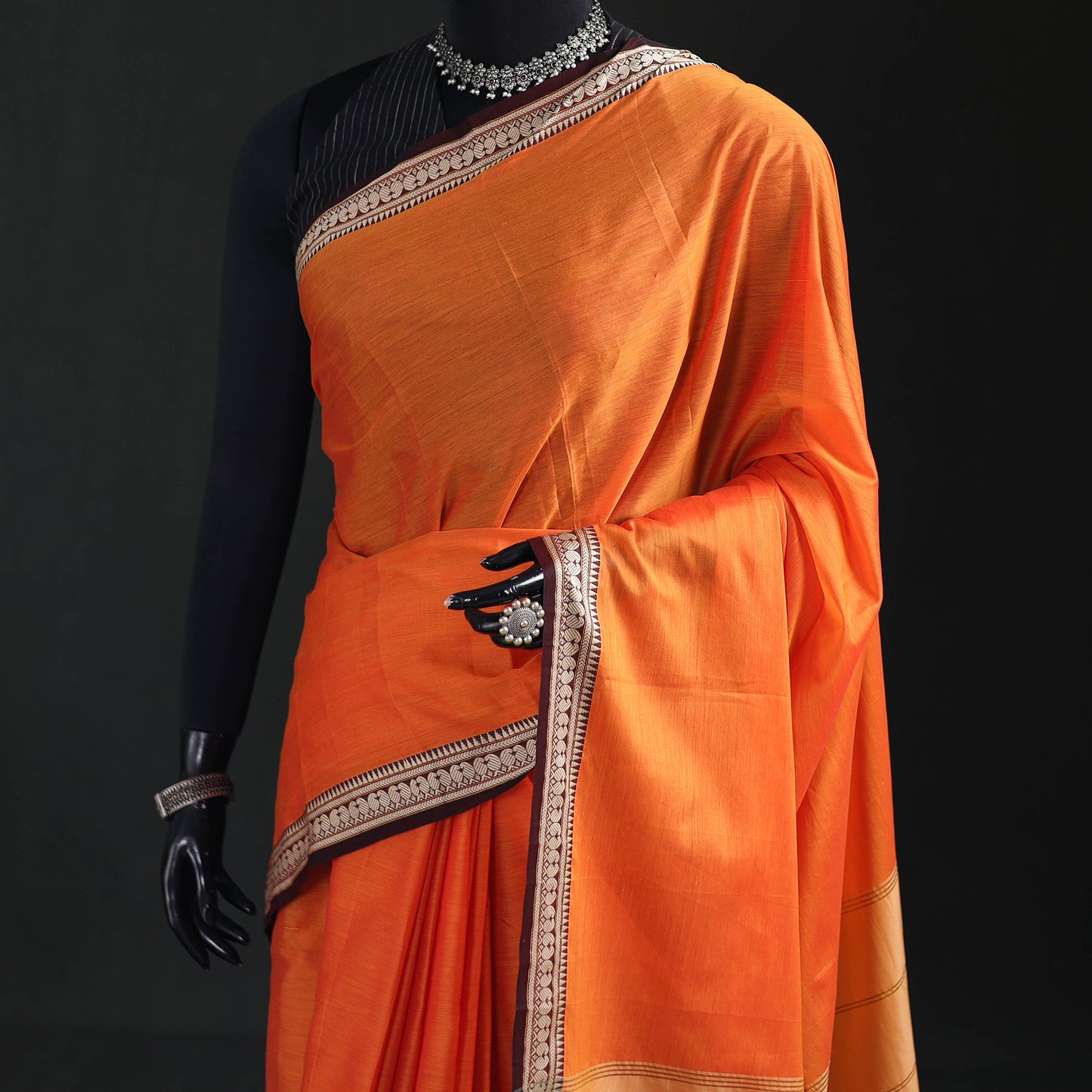 Dharwad Woven Mercerised Cotton Saree with Border 16