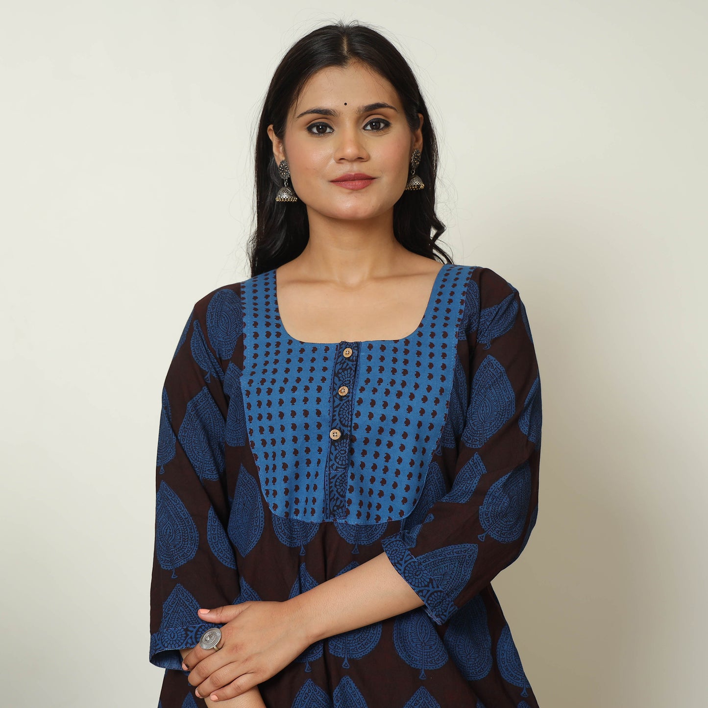 Multicolor - Bagh Hand Block Printed Cotton A-Line Kurta 06