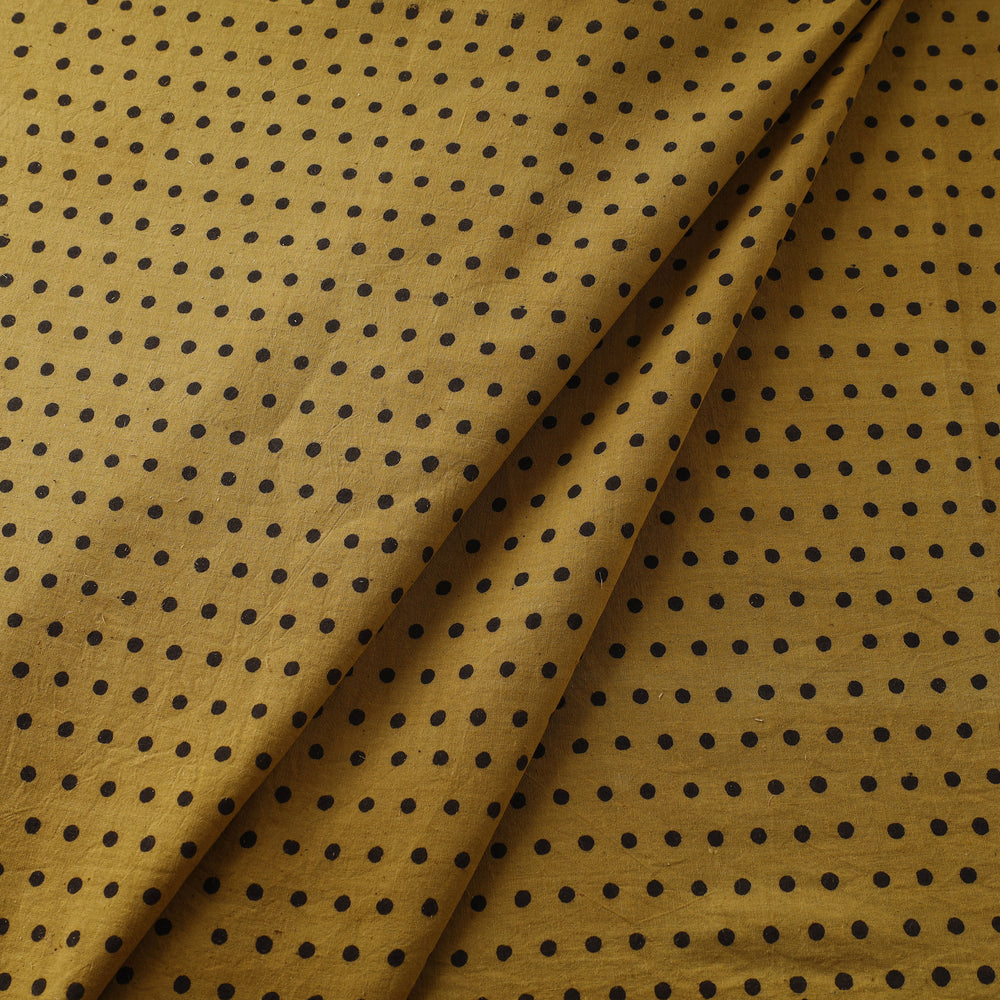 Yellow - Pure Cotton Ajrakh Print Fabric 07