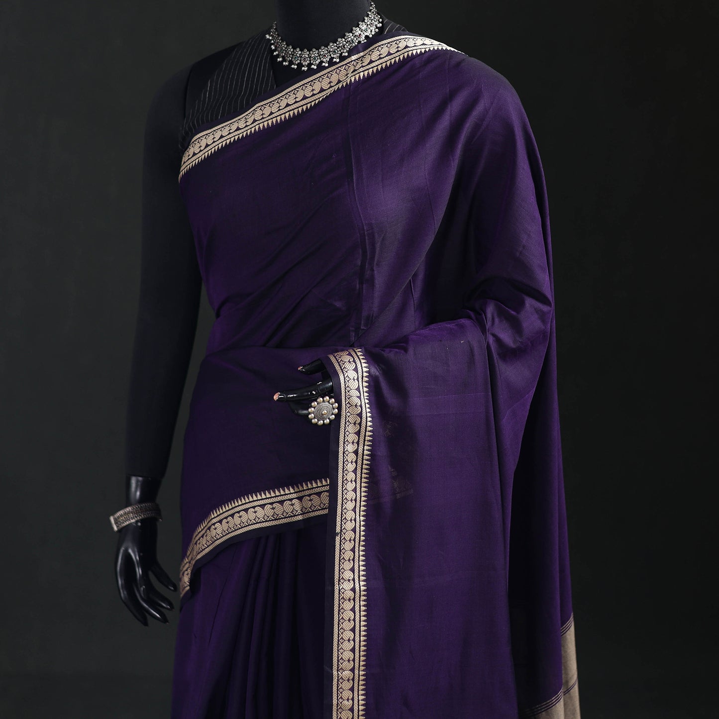 Dharwad Woven Mercerised Cotton Saree with Border 17