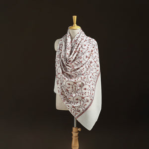Kashmiri Sozni Heavy Hand Embroidered Pure Handwoven Merino Wool Shawl 23