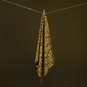 Yellow - Ajrakh Hand Block Print Natural Dyed Modal Silk Scarf 65