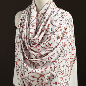 Kashmiri Sozni Heavy Hand Embroidered Pure Handwoven Merino Wool Shawl 23