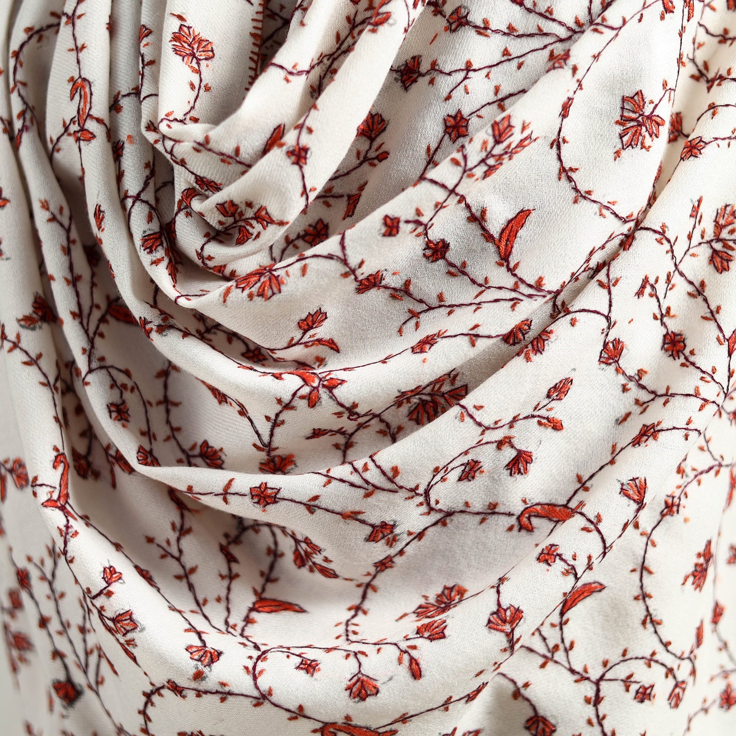 Kashmiri Sozni Heavy Hand Embroidered Pure Handwoven Merino Wool Shawl 23