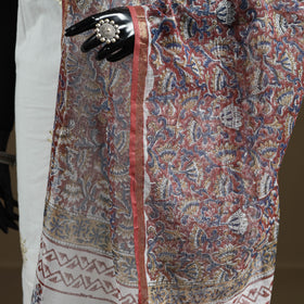 Red - Sanganeri Hand Block Print Kota Doria Cotton Dupatta 16