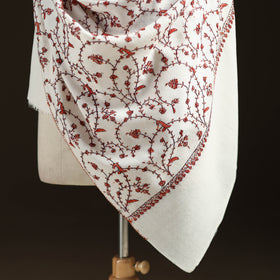 Kashmiri Sozni Heavy Hand Embroidered Pure Handwoven Merino Wool Shawl 23