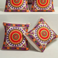 Multicolor - Aari Hand Embroidery Cushion Cover (Set of 5) 03