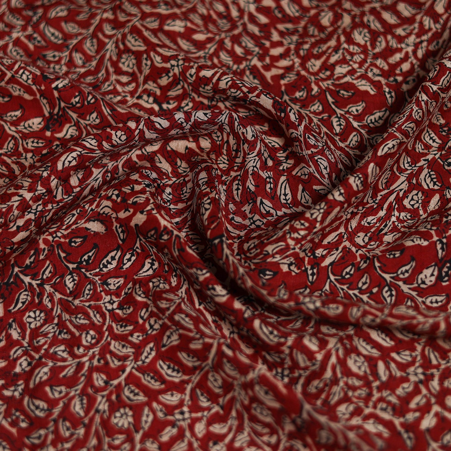 Red - Bagh Hand Block Print Modal Silk Scarf 96
