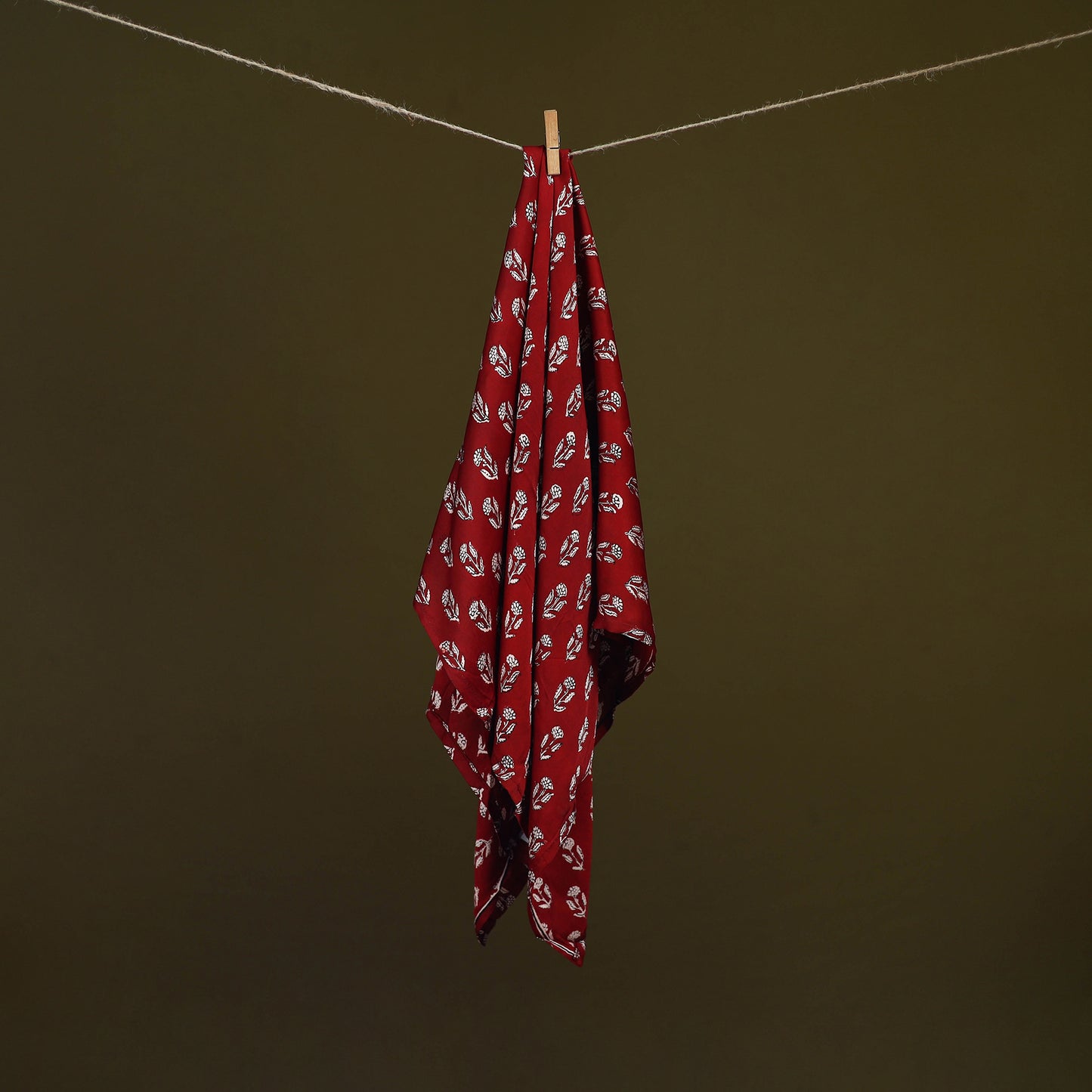 Red - Bagh Hand Block Print Modal Silk Scarf 56