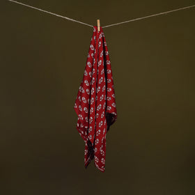 Red - Bagh Hand Block Print Modal Silk Scarf 56