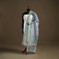 Blue - Sanganeri Hand Block Print Kota Doria Cotton Dupatta 20