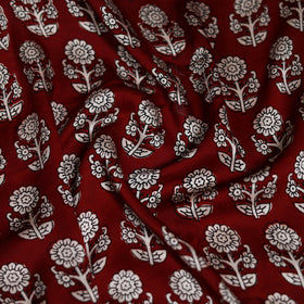 Red - Bagh Hand Block Print Modal Silk Scarf 55