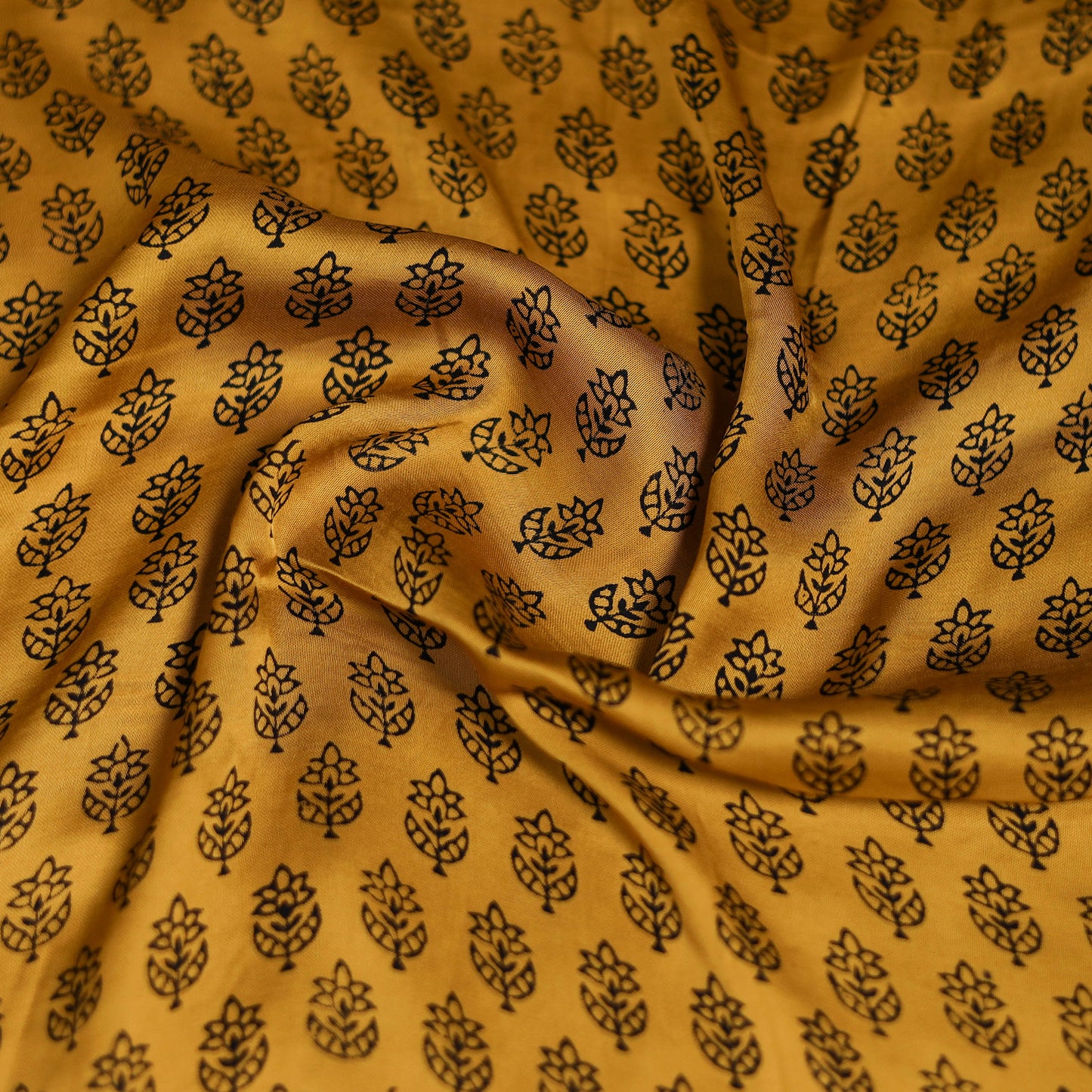 Yellow - Bagh Hand Block Print Modal Silk Scarf 51
