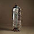 Black - Bagru Hand Block Print Natural Dyed Kota Doria Cotton Dupatta 23