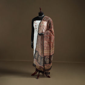 Red - Bagru Hand Block Print Natural Dyed Kota Doria Cotton Dupatta 24
