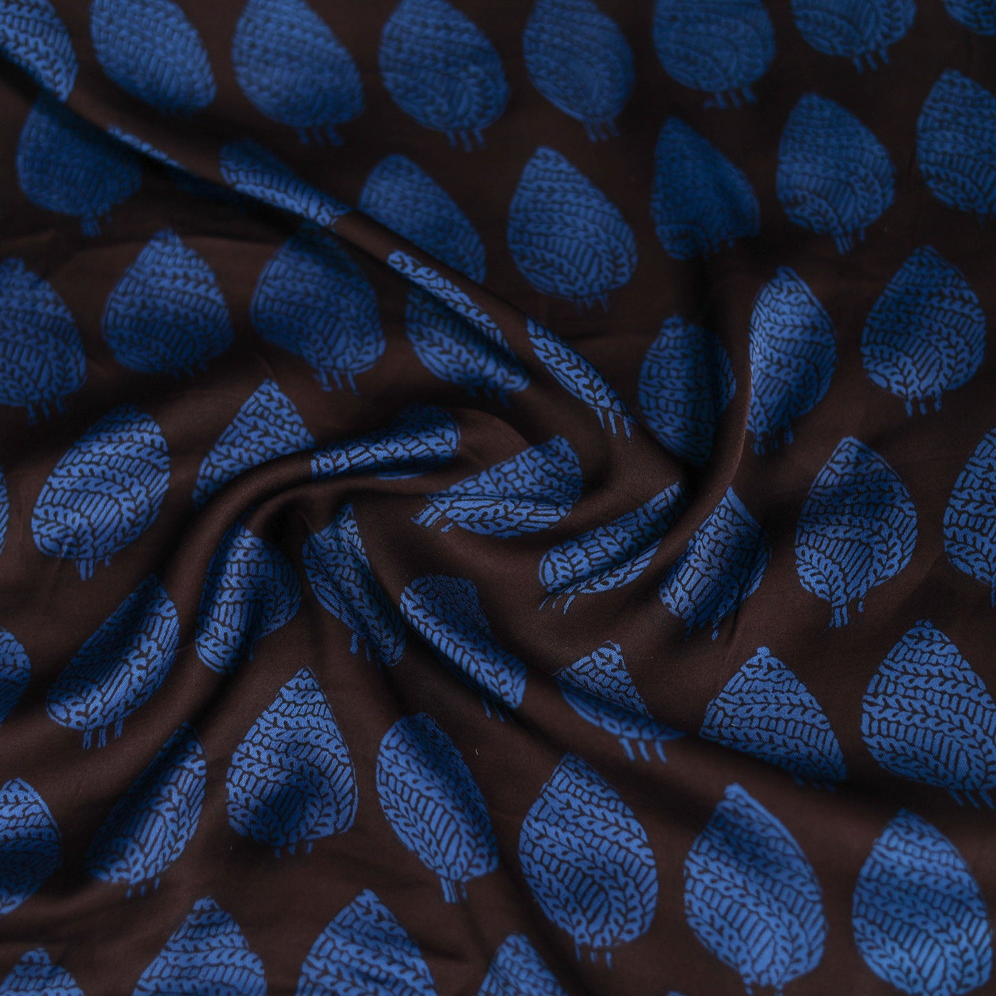 Blue - Bagh Hand Block Print Modal Silk Scarf 49