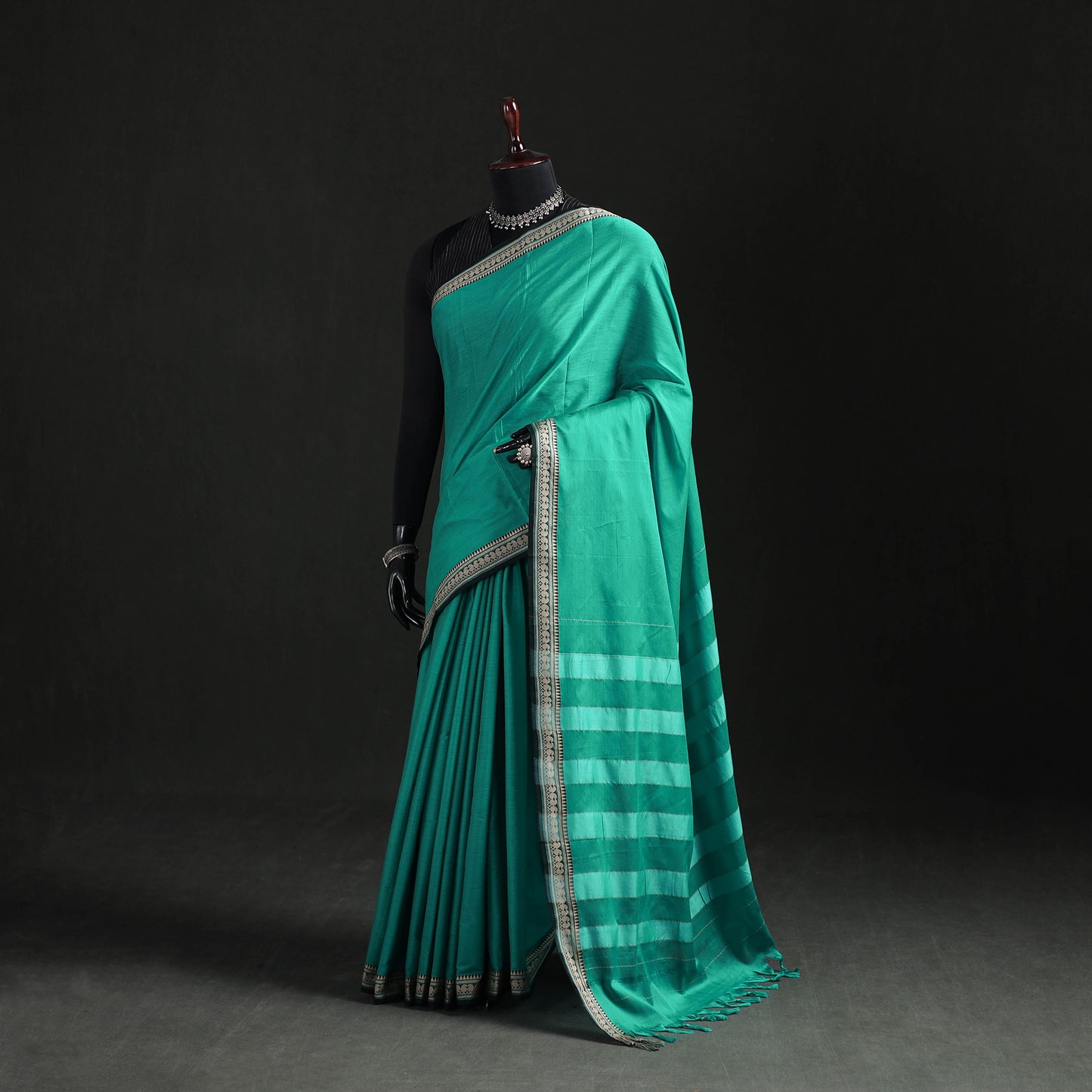 Dharwad Woven Mercerised Cotton Saree with Border 23