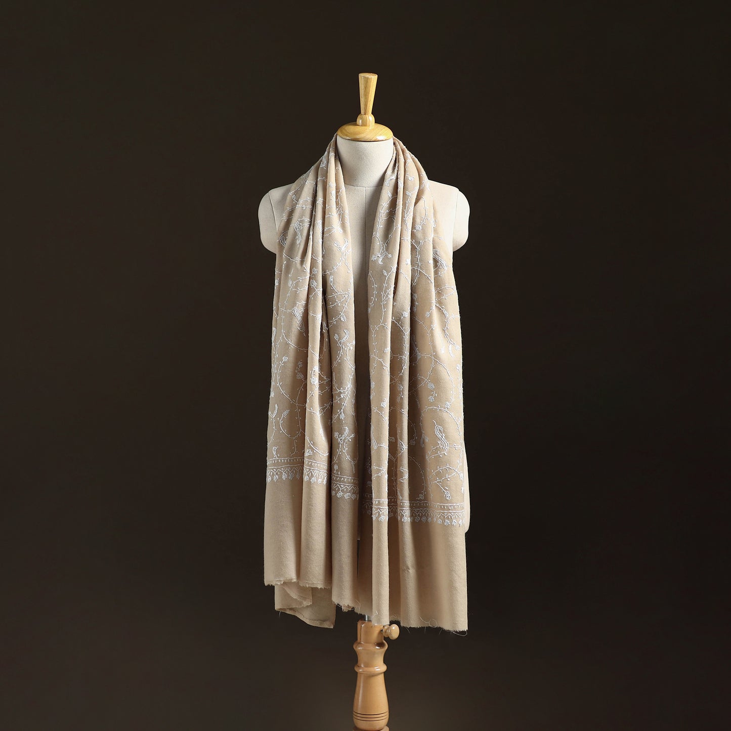 Kashmiri Sozni Heavy Hand Embroidered Pure Handwoven Merino Wool Shawl 27