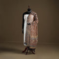 Brown - Bagru Hand Block Print Natural Dyed Kota Doria Cotton Dupatta 25