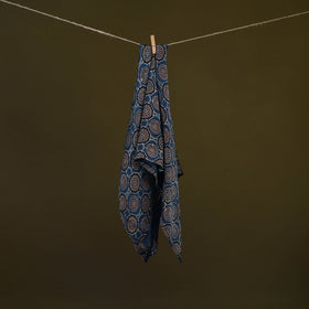 Ajrakh Hand Block Print Natural Dyed Modal Silk Scarf 46