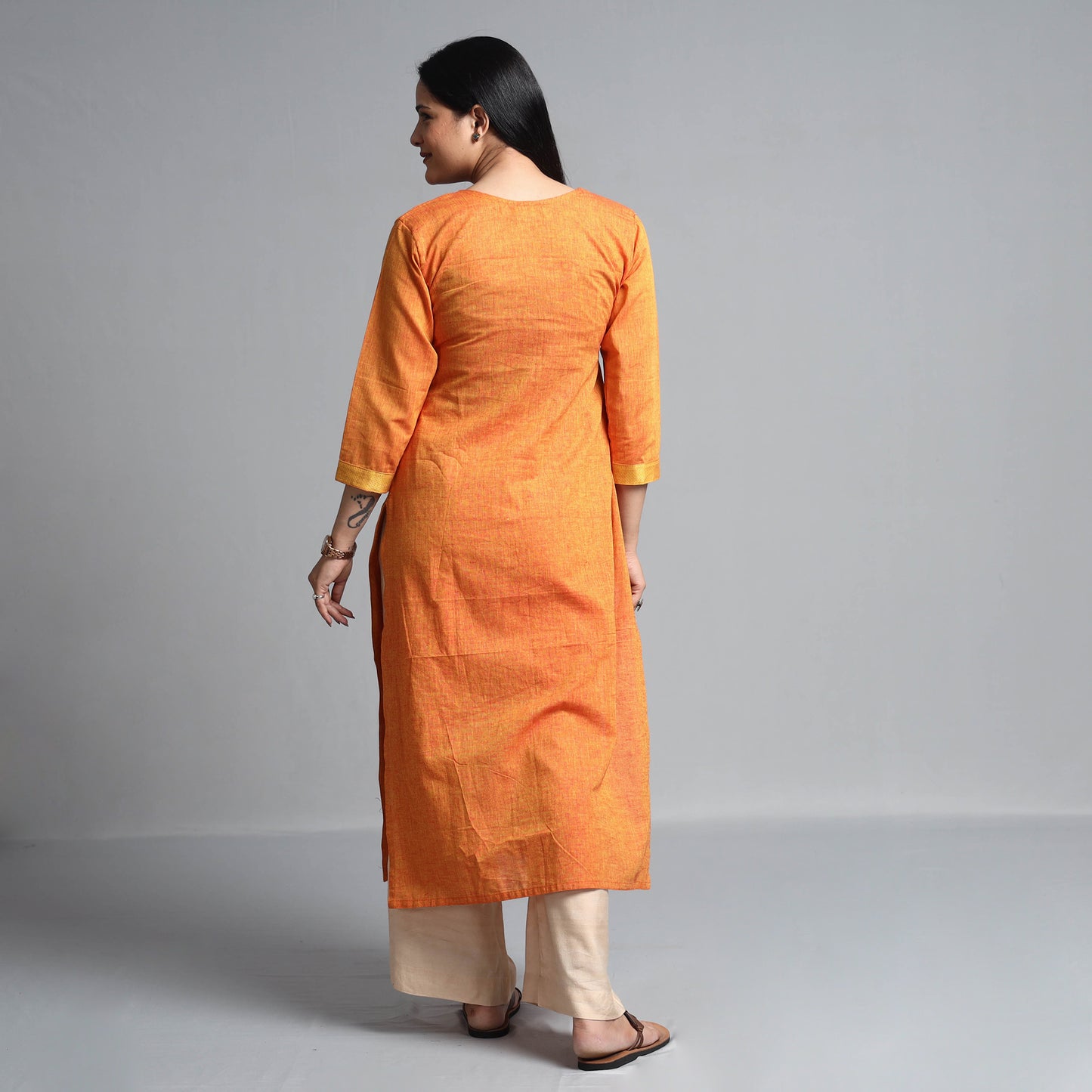 Orange Peel - Dharwad Cotton Straight Kurta