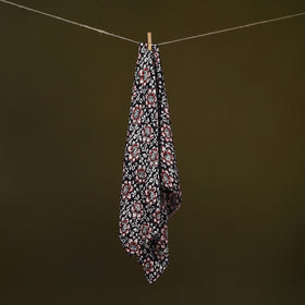 Black - Bagh Hand Block Print Modal Silk Scarf 43