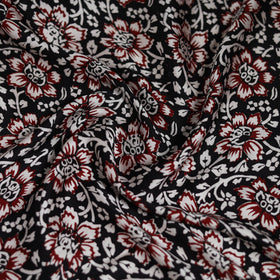Black - Bagh Hand Block Print Modal Silk Scarf 43
