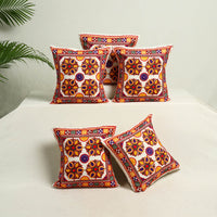 Multicolor - Kutch Aari Hand Embroidery Cushion Cover (Set of 5) 02