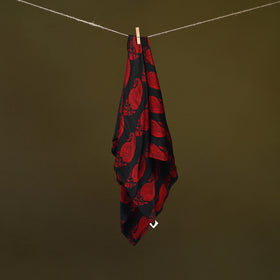 Black - Bagh Hand Block Print Modal Silk Scarf 38
